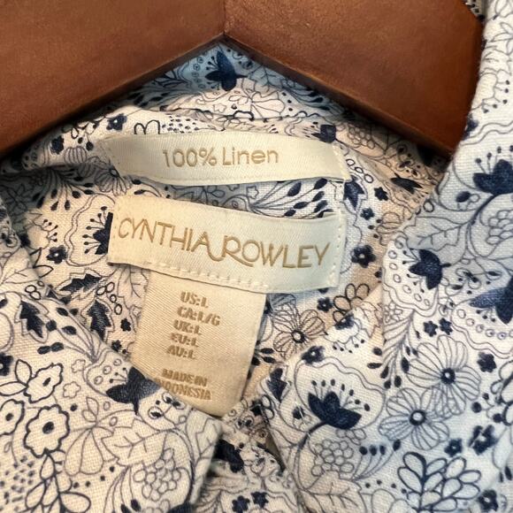 NEW! Cynthia Rowley Linen Dress Micro Mod Floral Print - L - Picture 5 of 5